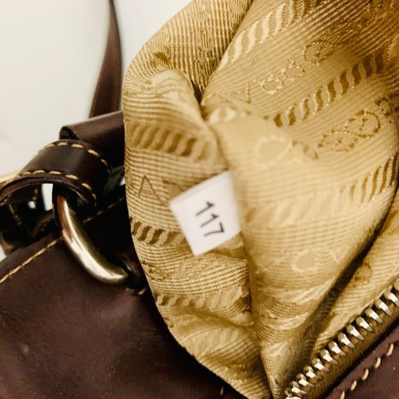 PRADA CANAPA LOGO CANVAS AND LEATHER BAG MADE IN ITALY - Picture 13 of 16